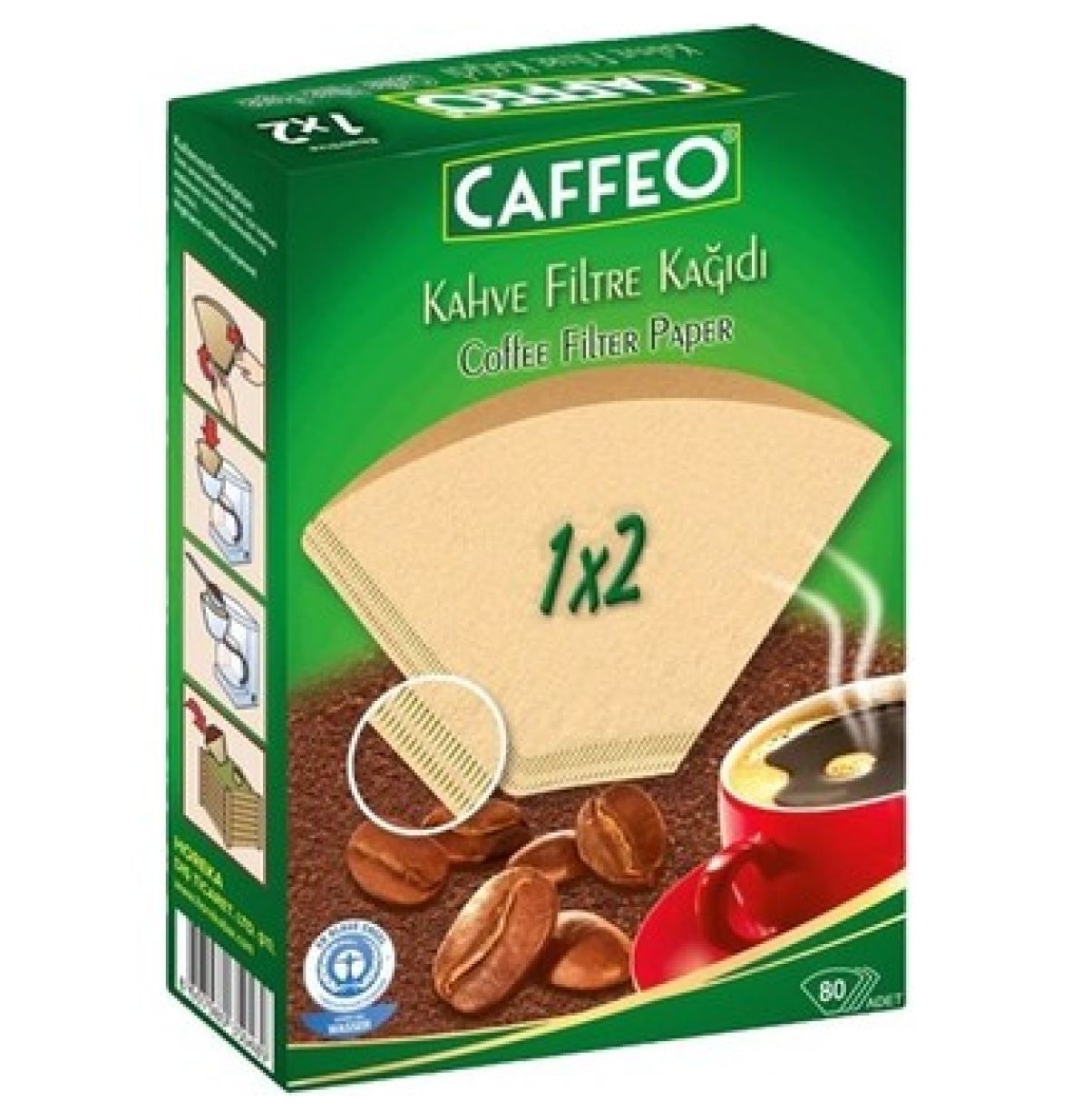 Caffeo Kahve Filtre Kağıdı 1x2 80'li