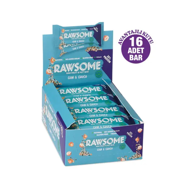 Chia ve Kakao Çekirdekli Yüksek Proteinli Bar 40g X 16 Adet