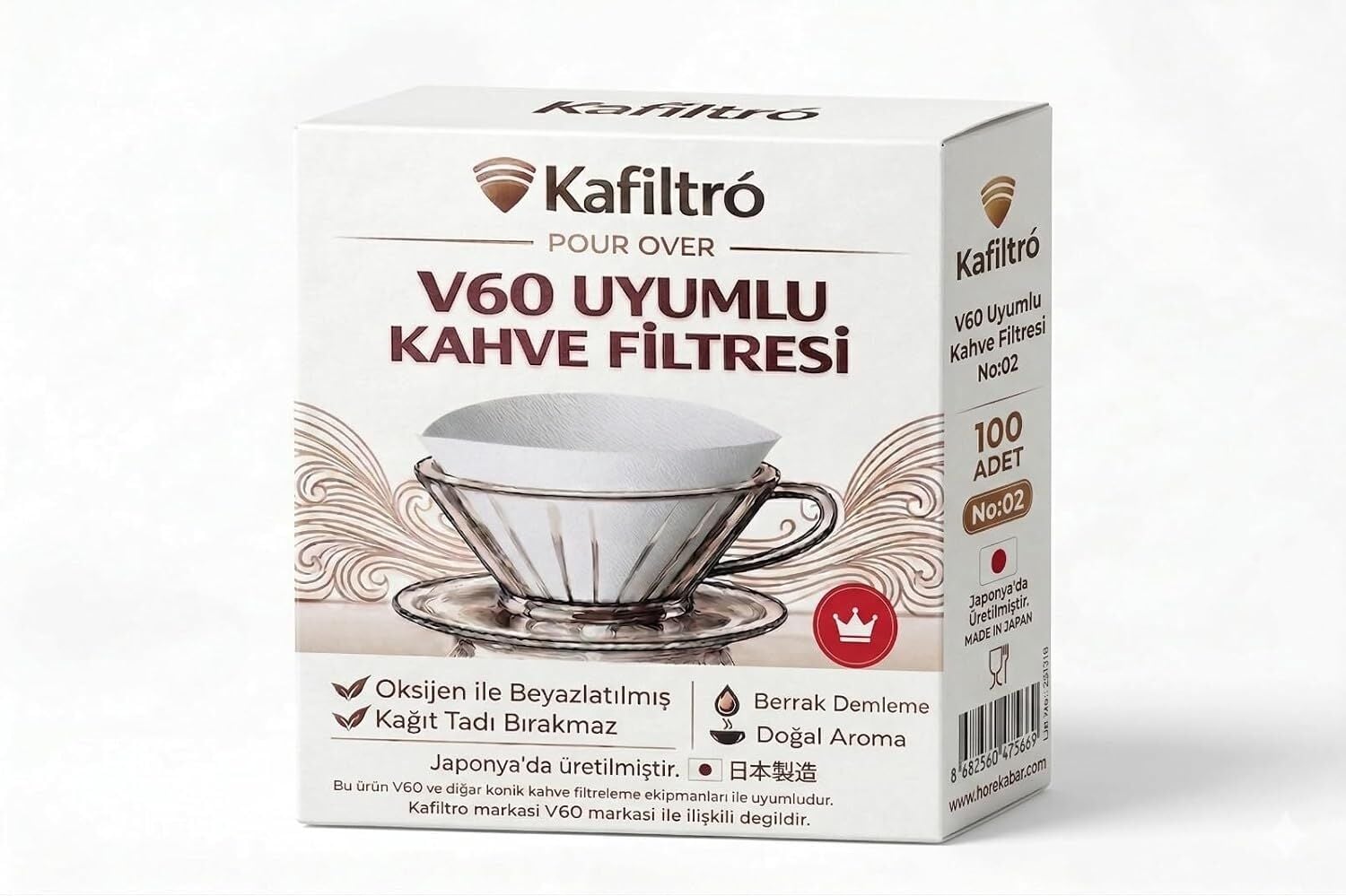 Hario V60-02 Uyumlu Beyaz Kahve Filtresix 3