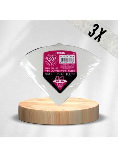 Hario V60 02 Filtre Kahve Demleme Kağıdı 100 Lu Paket X3