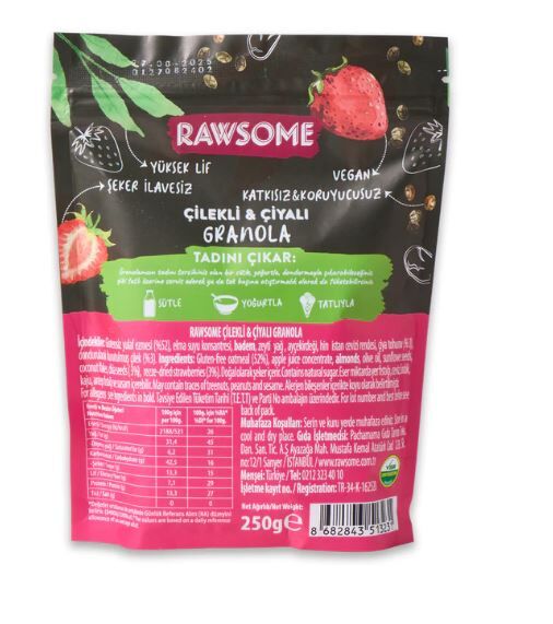 Glutensiz Çilekli & Çiyalı Granola 250 g