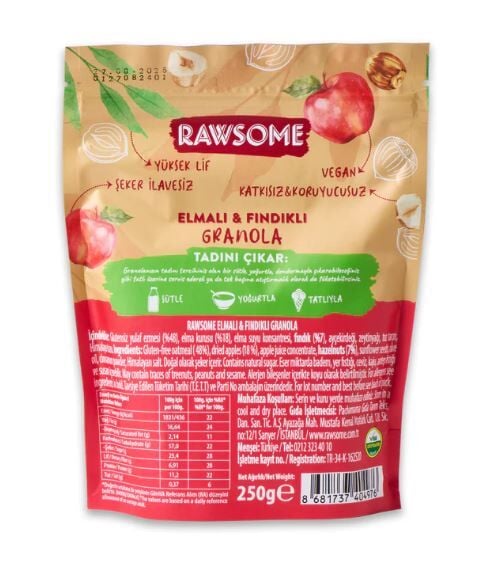 Glutensiz Elmalı & Fındıklı Granola 250 g