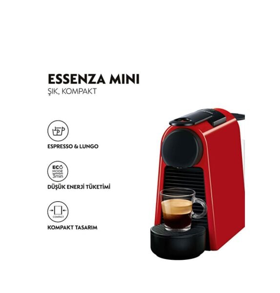 Nespresso - Essenza Mini D 35 Kırmızı Bundle Kahve Makinesi