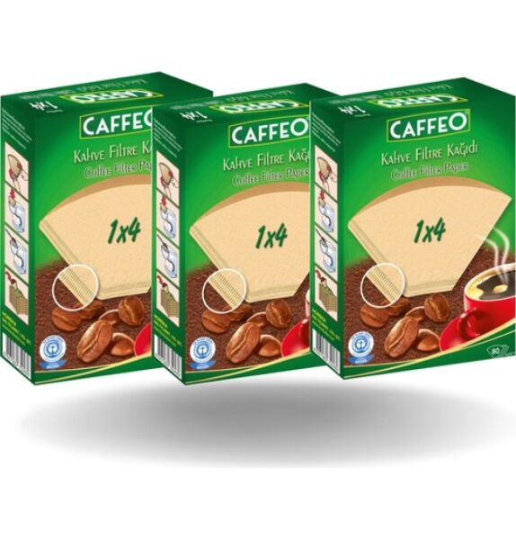 Caffeo Kahve Filtre Kağıdı 1x4 3 x 80'li
