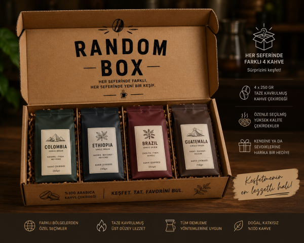 Random Box 250 gr x 4 Taze Kavrulmuş Kahve Çekirdeği