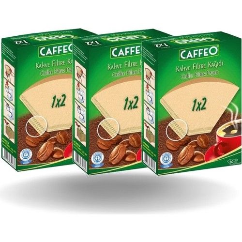 Caffeo Kahve Filtre Kağıdı 1x2 3 x 80'li