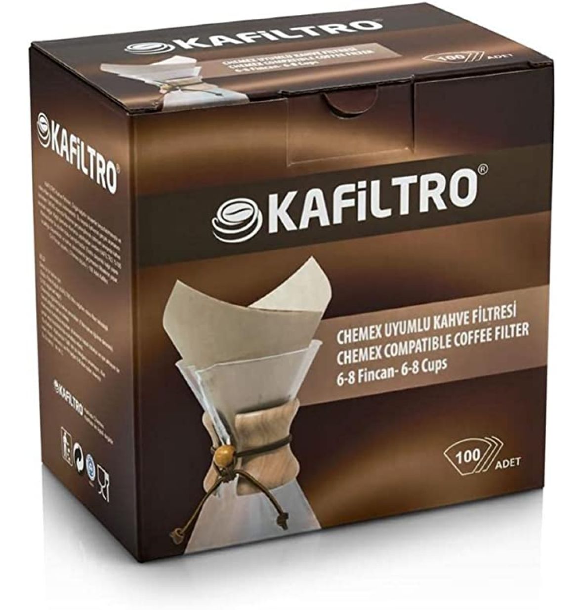 Caffeo Kafiltro Chemex 6-8 Fincan Uyumlu Kahve Filtresi 100 Adet