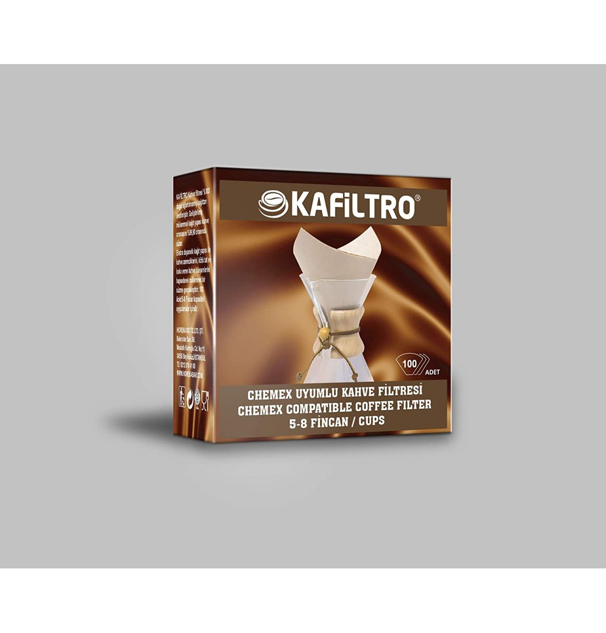 Kafiltro Chemex 5-8 Fincan Uyumlu Kahve Filtresi 100 Adet