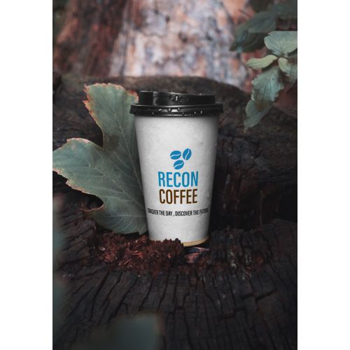 ÇİFT DUVAR KAHVE BARDAĞI -8 OZ SİYAH KAPAKLI (3000 ADET ) (İSTEĞE GÖRE BASKILI )